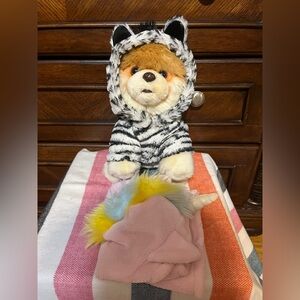 GUND World’s Cutest Dog Boo Pomeranian Plush 9” Zebra & Unicorn Outfits
